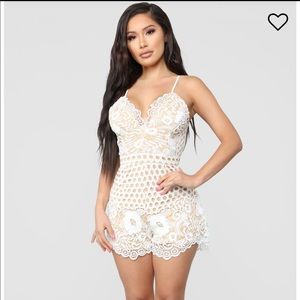 Ivory Crochet Romper - NWT- Fashion Nova XL